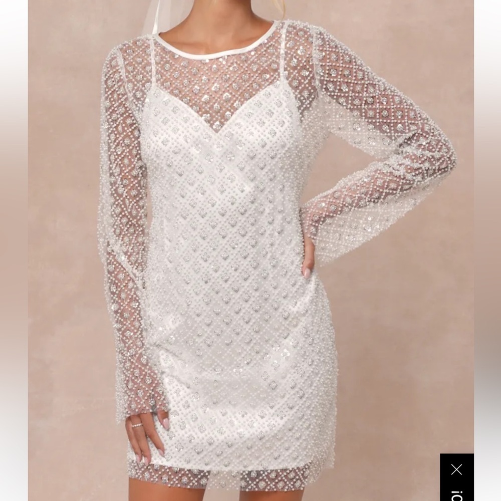Lulu's White Sheer Mini Dress